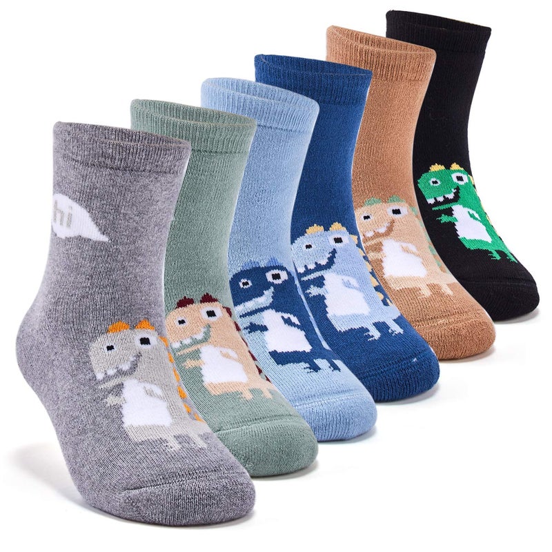 HowJoJo Baby Baby Boys Thick Cotton Socks Kids Warm Socks Winter Thermal Crew Socks 1-2 Years - Image 1